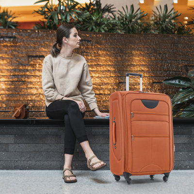 Softside Luggage Expandable 3 Piece Set Suitcase Upright Spinner Softshell Lightweight Luggage Travel Set-22/26/30 inches