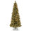 Glittery Bristle Pine 7.5' Green Slim Artificial Christmas Tree with 500 Clear Lights