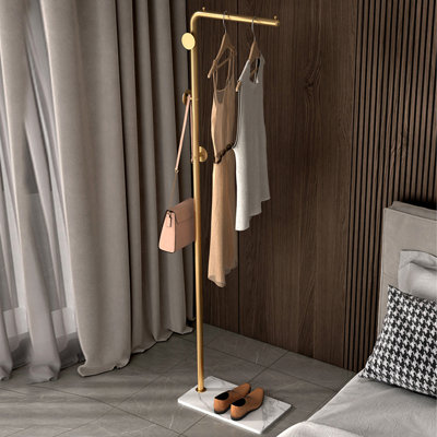 Nias Modern 3-Hook 170cm Metal Freesanding Coat Rack