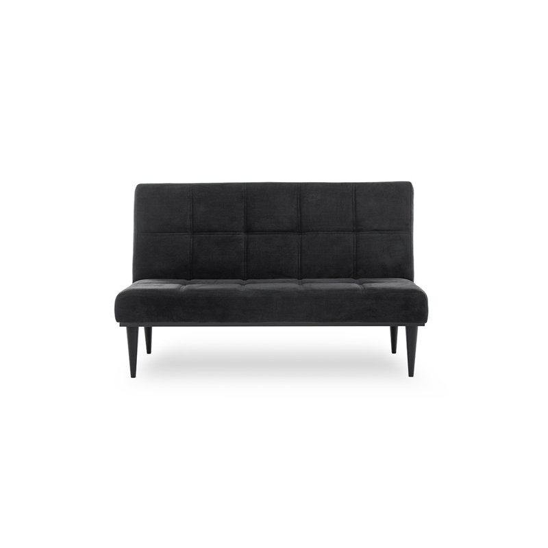 Canapé-lit rembourré 57,5 po, 100 % polyester noir