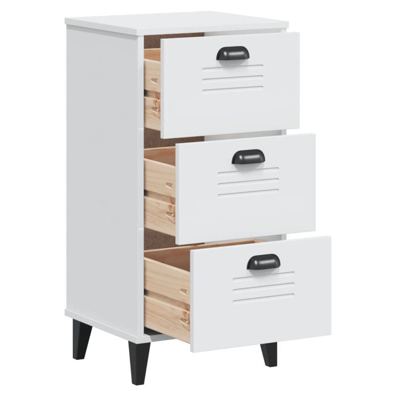 Angelice 40cm W Plastic Bedside Table, White