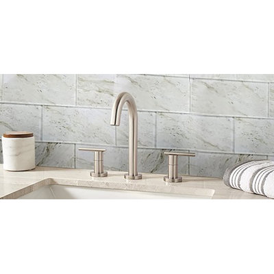 Nature 4 in. x 8 in. Marble Look Glass Straight Edge Subway Decorative Kitchen & Bathroom Wall Tile