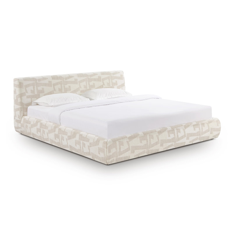  Très grand lit à motif jacquard crème