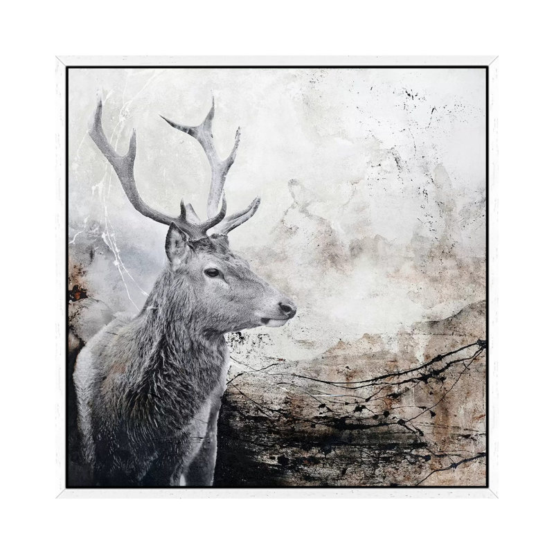 Outbreak - Print on Canvas, White Framed, 45.72cm H x 45.72cm W x 3.81cm D