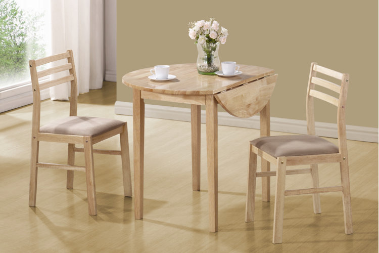 Bernhart 3 - Piece Drop Leaf Solid Wood Dining Set