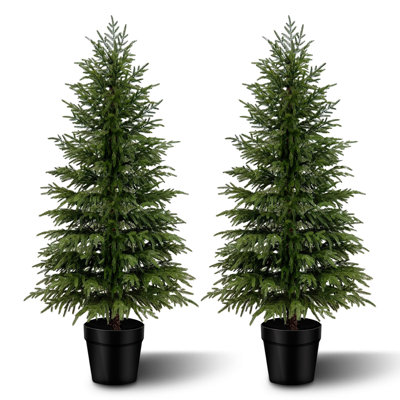 Artificial Norfolk Pine Christmas Tree With Natural Look（Set Of 2）