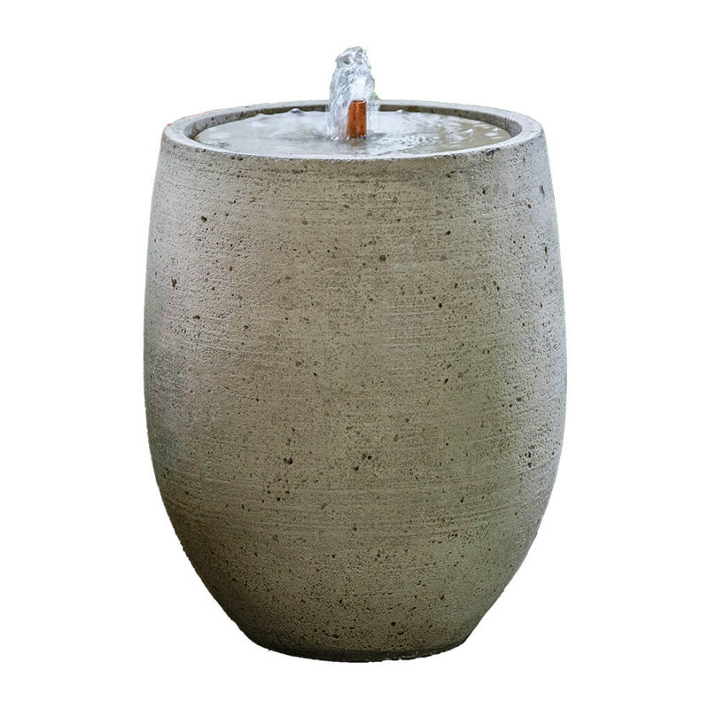 Yayla Hand Crafted Weather Resistant Column Fountain, 16'' H x 12.25'' W x 12.25'' D, English Moss
