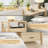20" Large Nightstand with Charging Station,  Solid Round Post Legs, 2 Drawers End Table with Open Shelf-118662944-118662943