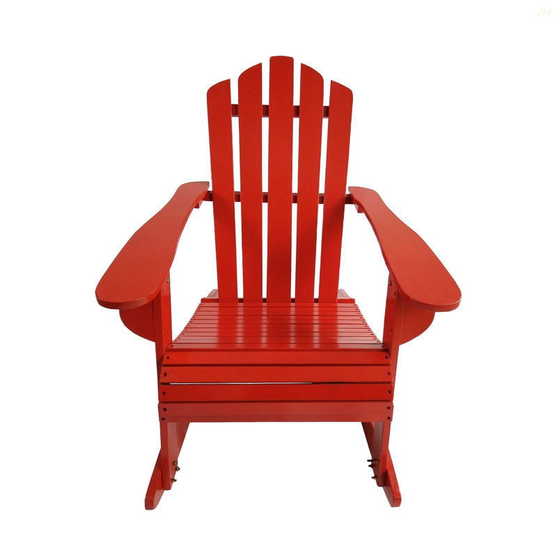 Chaise Adirondack inclinable inclinable en bois pour l'extérieur, rouge