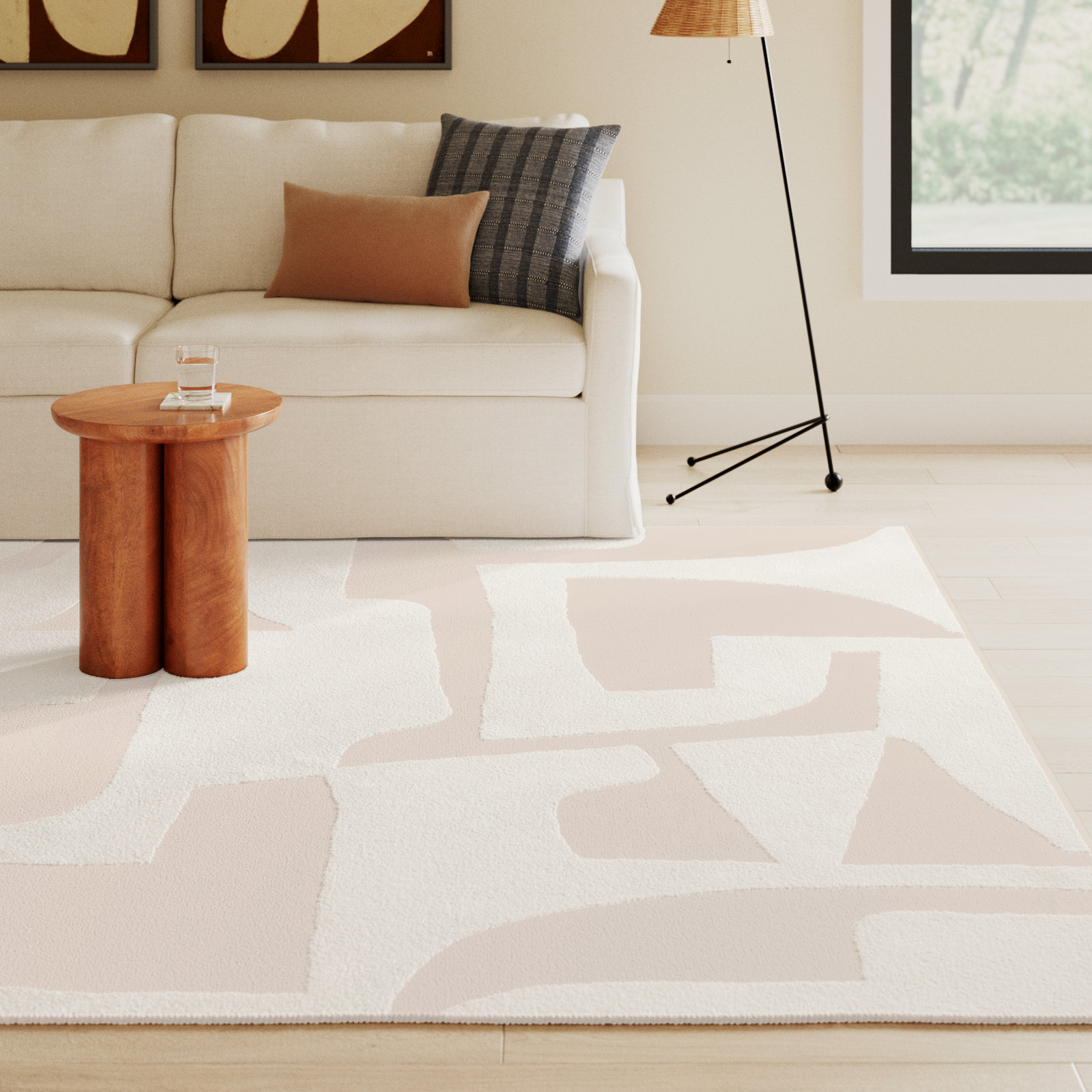 Sarya Handmade Cotton Ivory Rug, Rectangle 8' x 10'