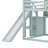 Full Size House Bed With Canopy & Slide, Built-In Bookshelves, Solid Wood Loft Frame-2044690717