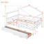 Lit double en bois avec deux tiroirs, blanc