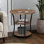 Table de bout haute Jalane avec 2 ports USB, 2 prises de courant et 3 tablettes de rangement à 3 niveaux-41811055