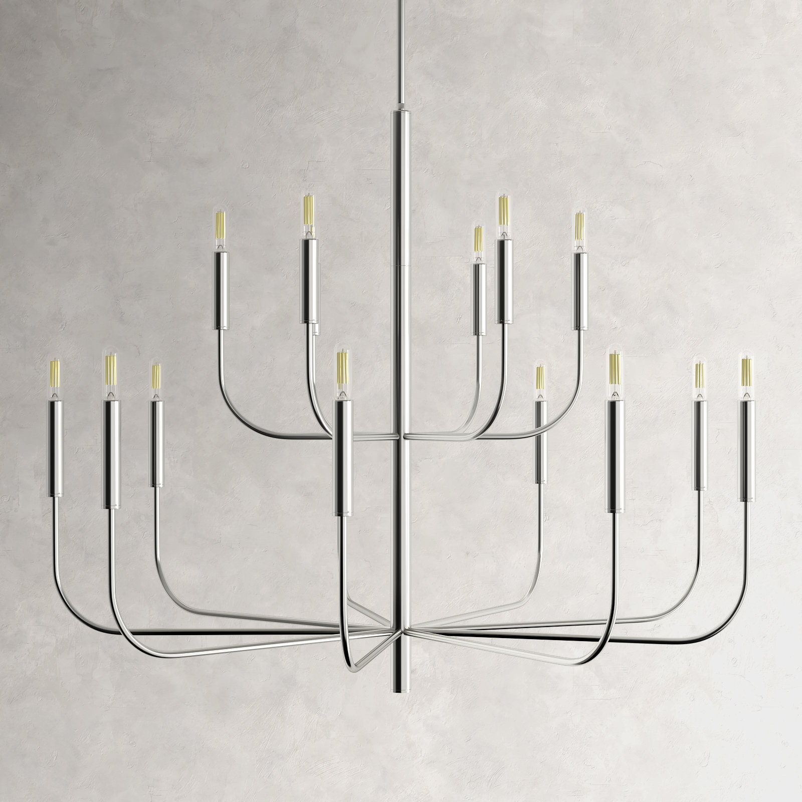 Tedder 15-Light Chandelier, Polished Nickel