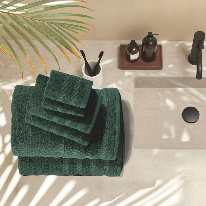  100% Combed Cotton 6-Piece Bath Towel Set – Ultra Soft & Highly Absorbent Towels for Bathroom, Hunter Green