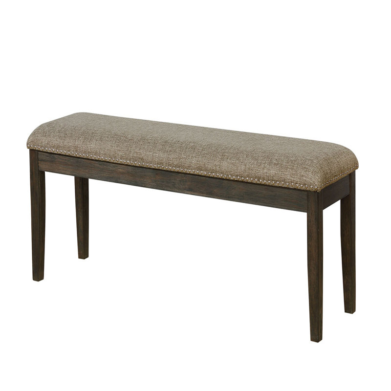 Tissu gris chaud de style moderne avec cadre espresso et dossier de siège rembourré 1pc