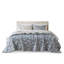 Ensemble de courtepointe 3 pièces en jacquard de coton et gaze, bleu-130783601-130783602
