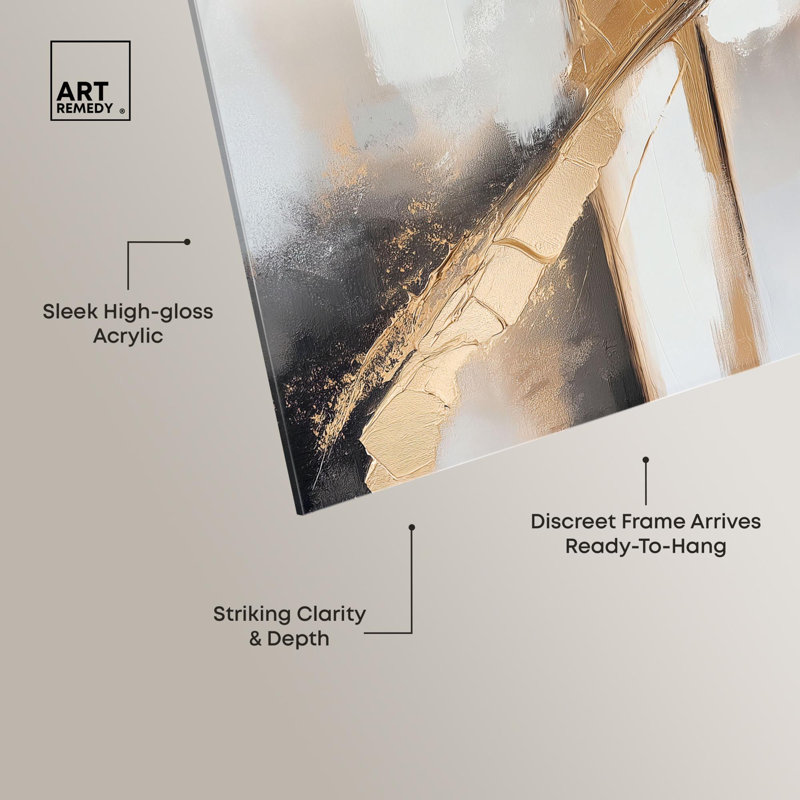 Décoration murale élégante Golden Hour II par Art Remedy, prête à être accrochée, H 16 po x l 16 po
