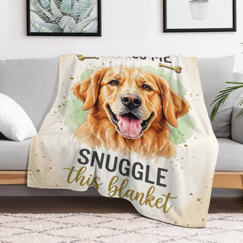 Jeté en flanelle Golden Retriever, 50 x 60 po