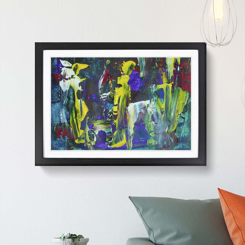 Abstract Art Painting Vol.165 by S.Johnson - Framed Print, Black Framed, 36cm H x 48cm W x 2cm D