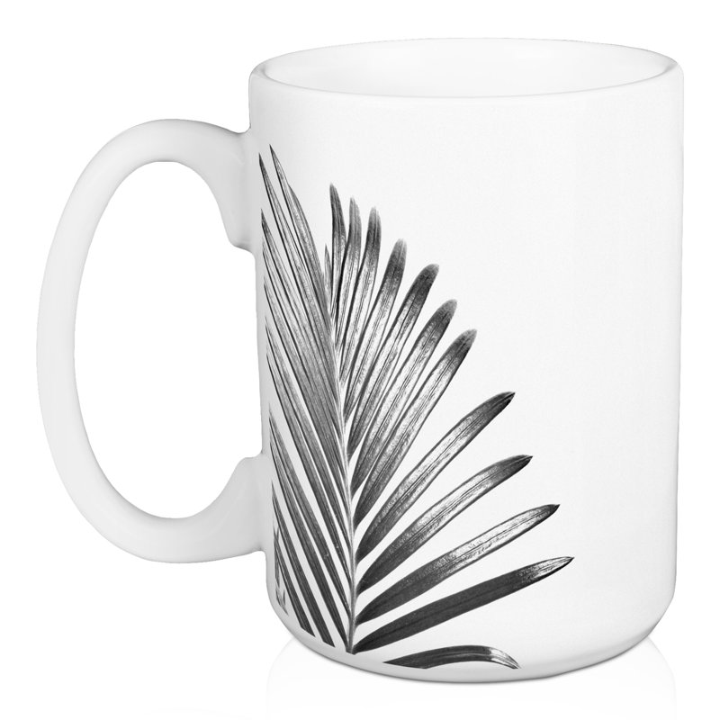 Tasse simple à feuilles de palmier