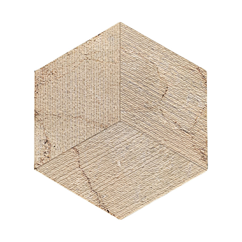 Carreau de marbre cannelé hexagonal 3D, 1 boîte, 12 pièces