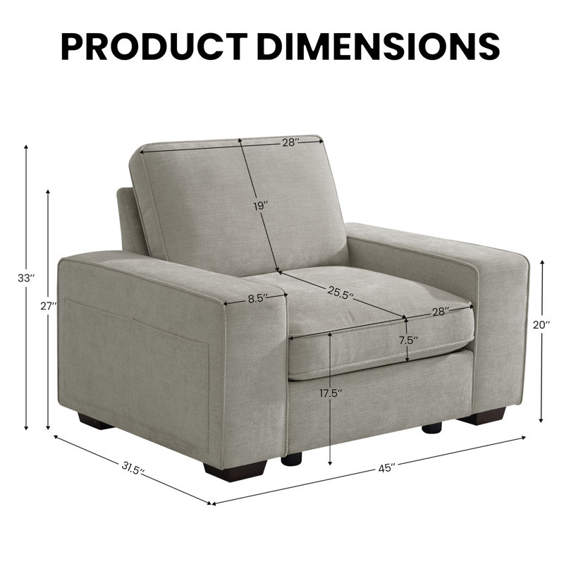 Canapé modulaire avec rangement pour sièges, canapé en chenille confortable pour le salon, le bureau, le siège profond, le chargement USB, avec housse amovible, gris clair, canapé simple