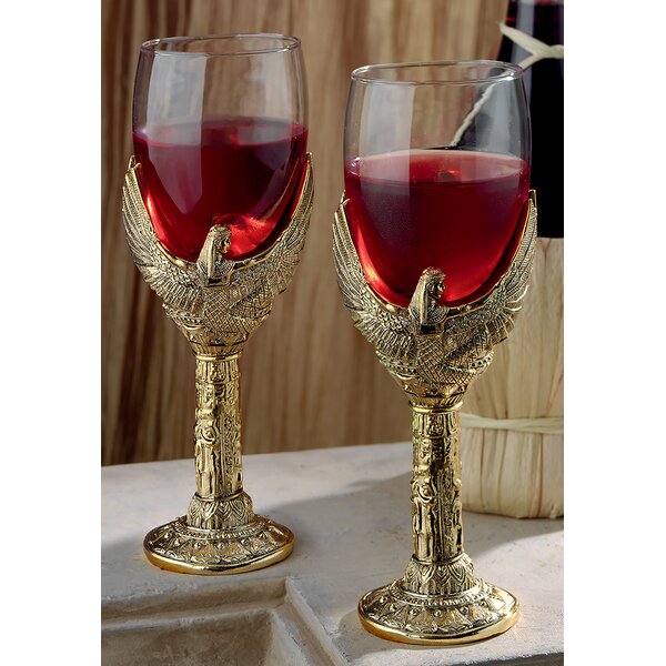 Design Toscano Goddess 8oz. Wine Glass Set | Wayfair