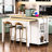 47.2" Kitchen Island With 13.8 X 41.7 Extendable Dining Table, Rubber Wood Veneer, Internal Storage Rack, Charging Outlets
