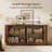 Lyra 63" Fluted Sideboard, 4-Door Credenza with Adjustable Shelves, Elegant Brown Sideboard & Buffet for Dining Room-183876710