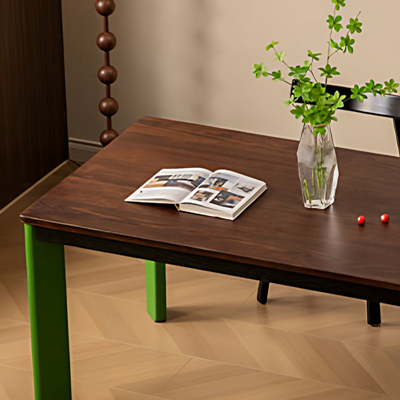 Bureau en chêne rouge et bureau d'ordinateur de qualité unique, H 29,52 po x l 86,61 po x P 35,43 po, Vert