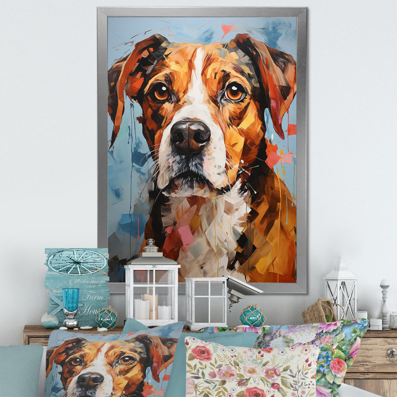 Beagle Bliss sur impression sur toile, H 20 po x l 12 po x P 1 po, Cadre naturel flottant