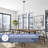 Billet 4-Light  Linear Chandelier with Fabric Shades-100090067
