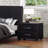 1Pc Bedroom Nightstand Of Drawers Silver Tone Bar Pulls Stylish Furniture
