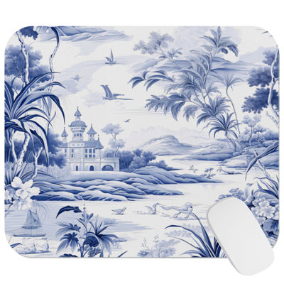 Landscape & Nature Toile de Juoy Style Pattern XVI French Country Gaming Cute Office Laptop Desk Pad Gift Mat Square Rectangle Non-Slip Mousepad