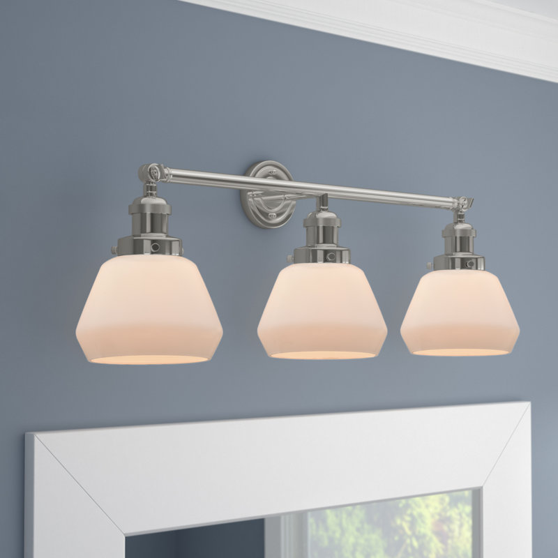 Éclairage de salle de bain à intensité variable 3 lumières Chill, Blanc mat, Or satiné, Ampoule DEL 6 watts Vinage
