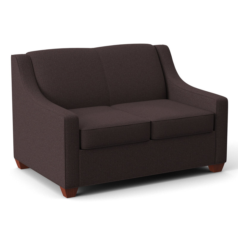 Phillips 52" Square Arm Loveseat with Reversible Cushions, Connelly Dove, BM Cherry