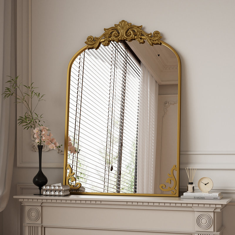 Arch Wall Mirror, 38" x 24", Gold
