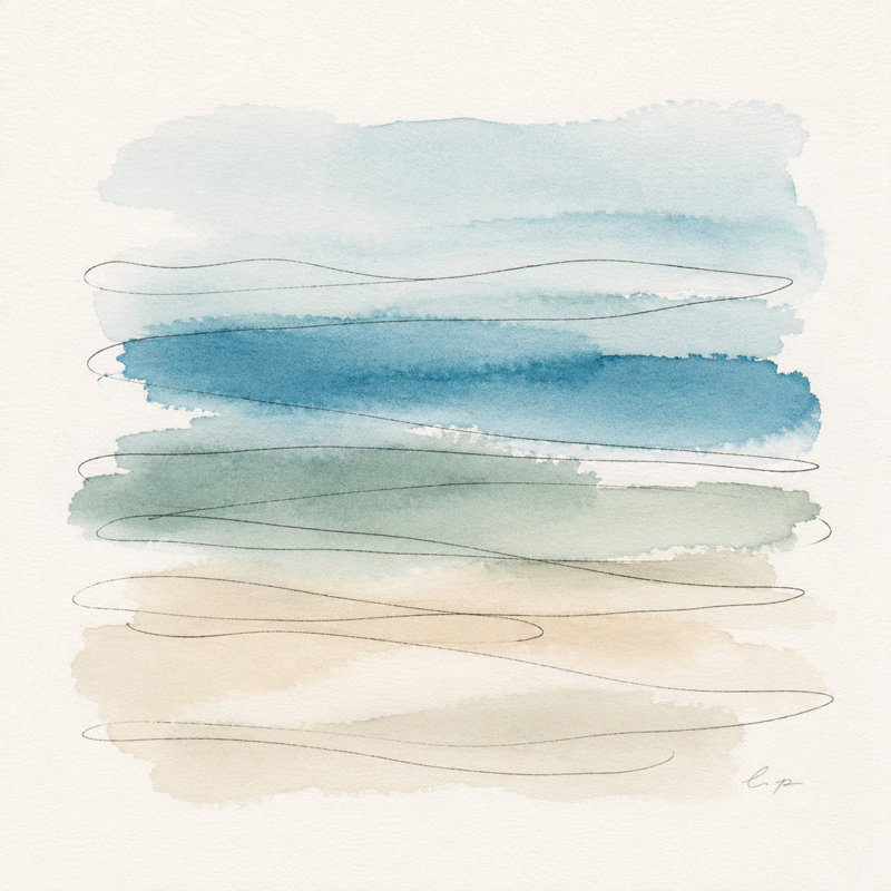 Doux bleu vert abstrait, art carré sur toile, peinture à l'aquarelle minimale, H 20 po x l 20 po x P 1,5 po