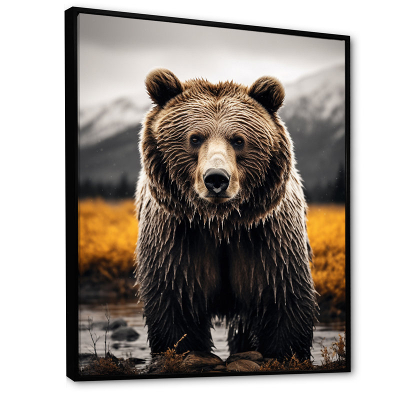 «Bear Mighty Bear I», reproductions d'art mural FL66701, H 44 po x l 34 po x P 1,5 po, Noir