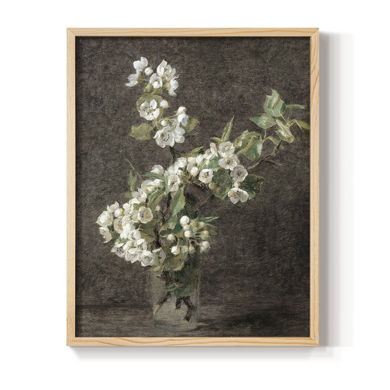 «Vintage Floral Print», impression encadrée CCL XXXVII - bois massif, H 30 po x l 24 po, Naturel