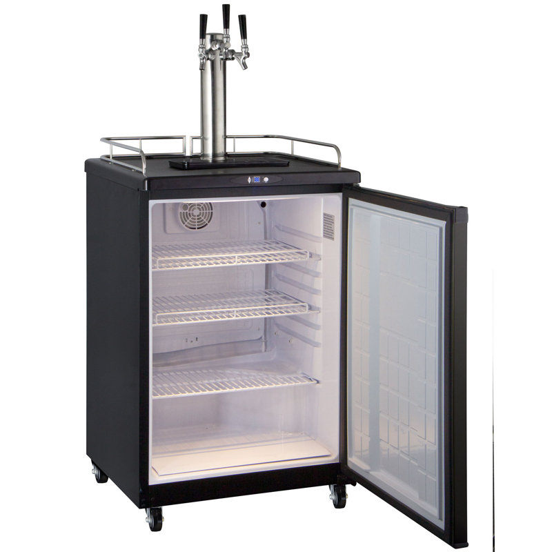 24" Stainless Steel Triple Tap Freestanding Kegerator with Adjustable Temperature