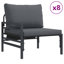 Garden Sofa Set 12 Pcs Anthracite Steel