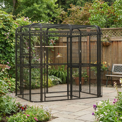 Corwynn 82'' Iron Flat Top Floor Bird Cage with Stand