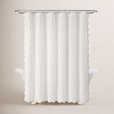 Houston Scalloped Polyester Shower Curtain