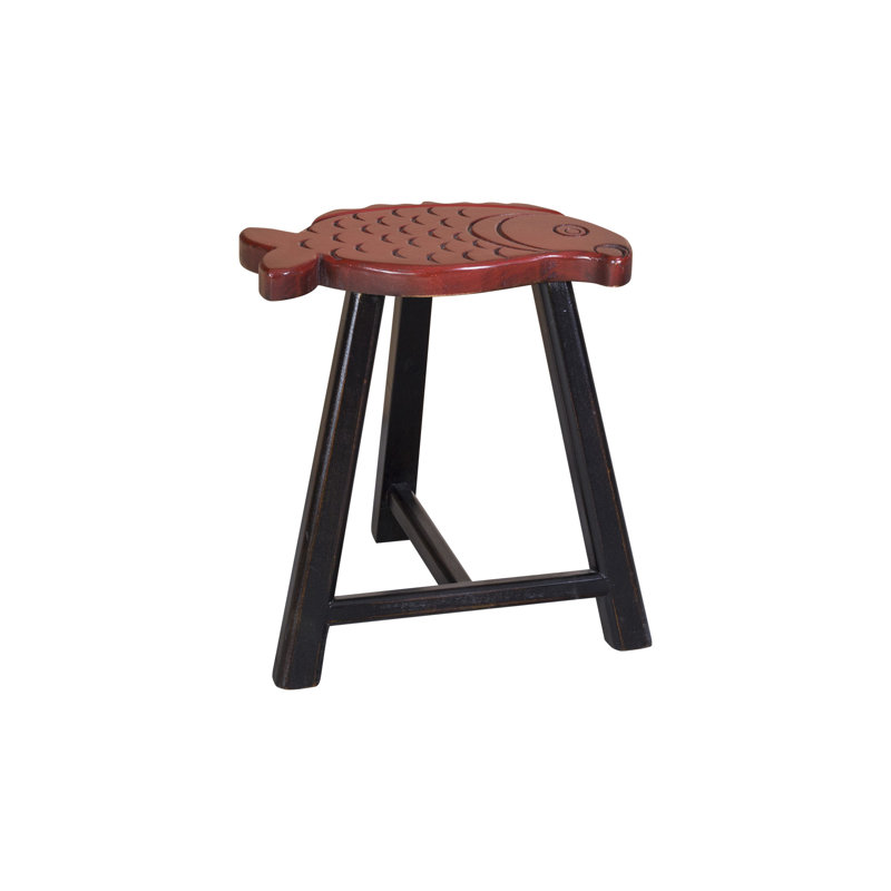 Mattison Solid Wood Accent Stool, Red