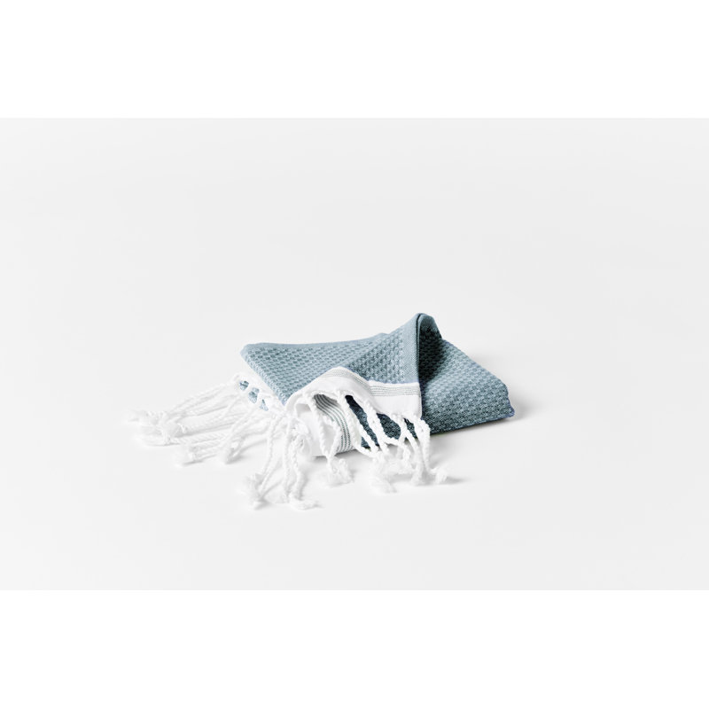Serviette d'invité méditerranéenne biologique, Aigue-marine avec embruns, Serviette essuie-doigts