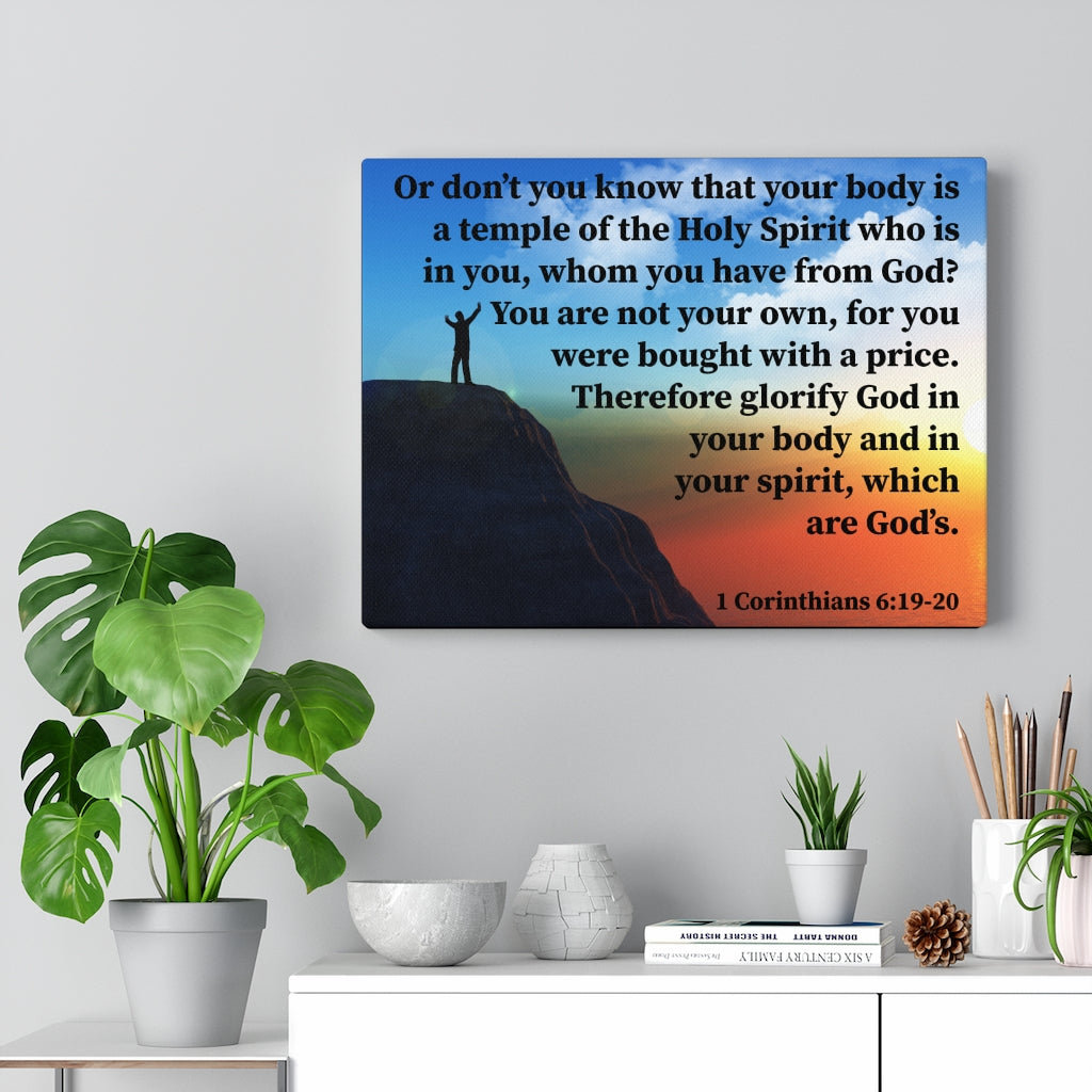 Glorify God 1 Corinthians 6:19-20 - Wrapped Canvas Typography