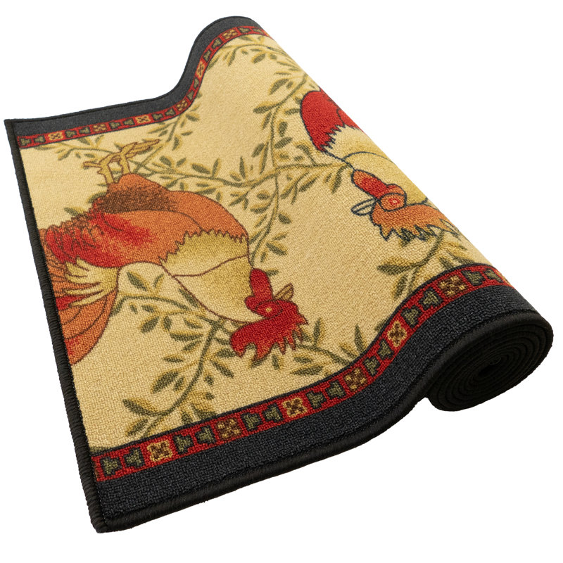 Tapis coq beige antidérapant à poils courts, Tapis de couloir 2 pi 2 po x 22 pi