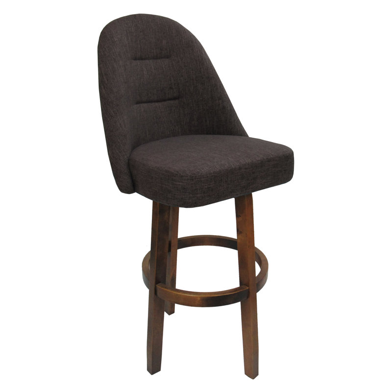 Tabouret de bar pivotant Holifield de 26 po M-235 avec base Holifield - Moka foncé, Moka foncé, Brun Sanora